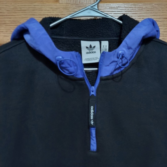 ADIDAS ORIGINALS Adventure Hoodie Polar bear Sweatshirt Black/Blue Men's M‎ - Picture 2 of 7